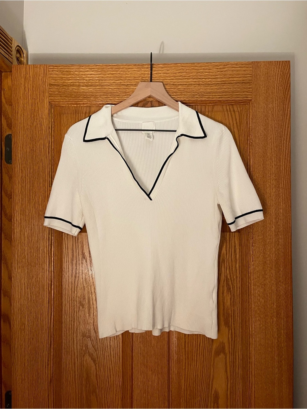 H&M Rib Knit Polo Shirt